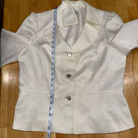 John Meyer Womens 14 Jacquard Croc Print Triple Button Feminine Blazer - Picture 7 of 10